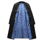 Manteau Long Élégant en Laine avec Doublure Bleue | Style Intemporel pour Confiance et Charisme 2