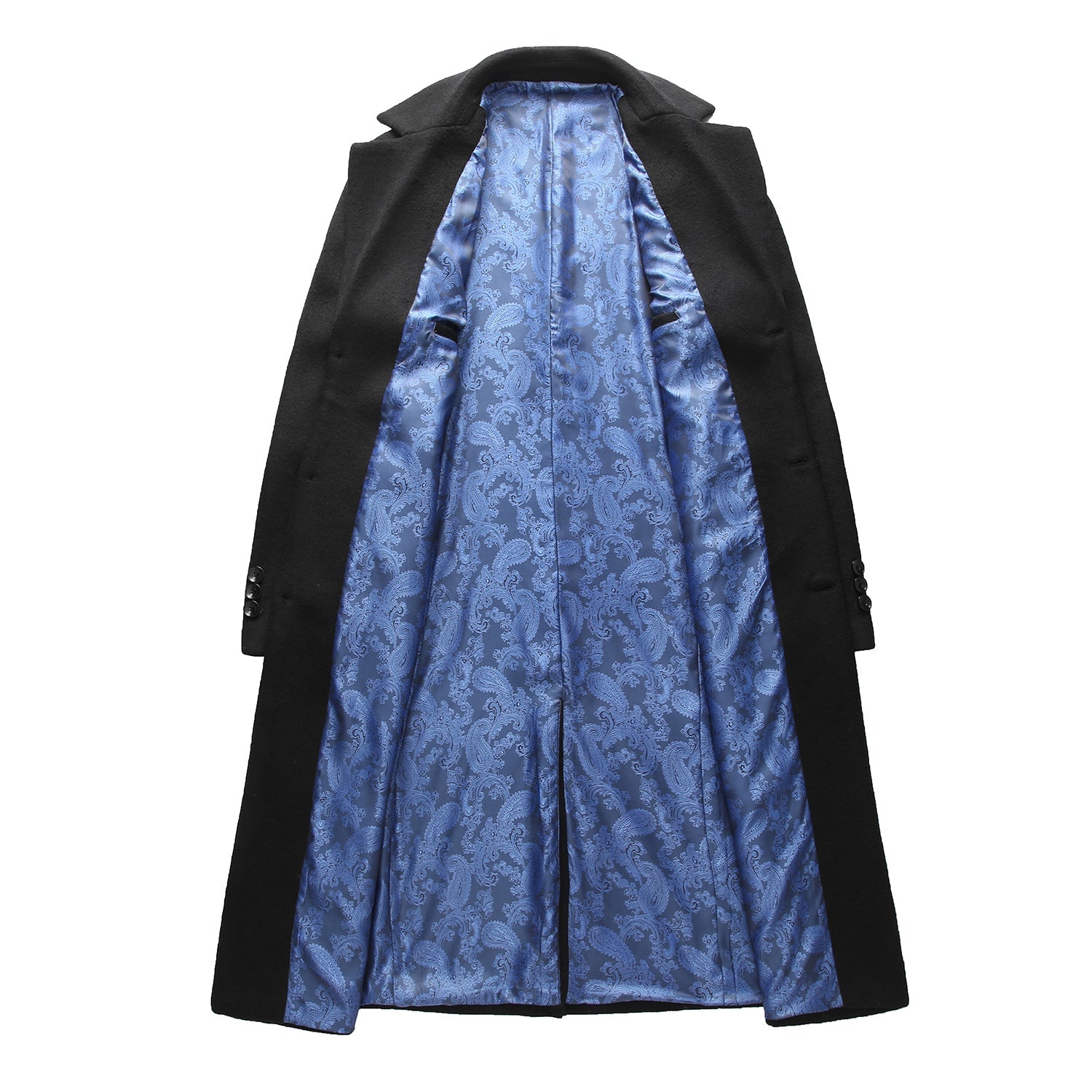 Manteau Long Élégant avec Doublure Bleue pour Style Classique et Confort 6