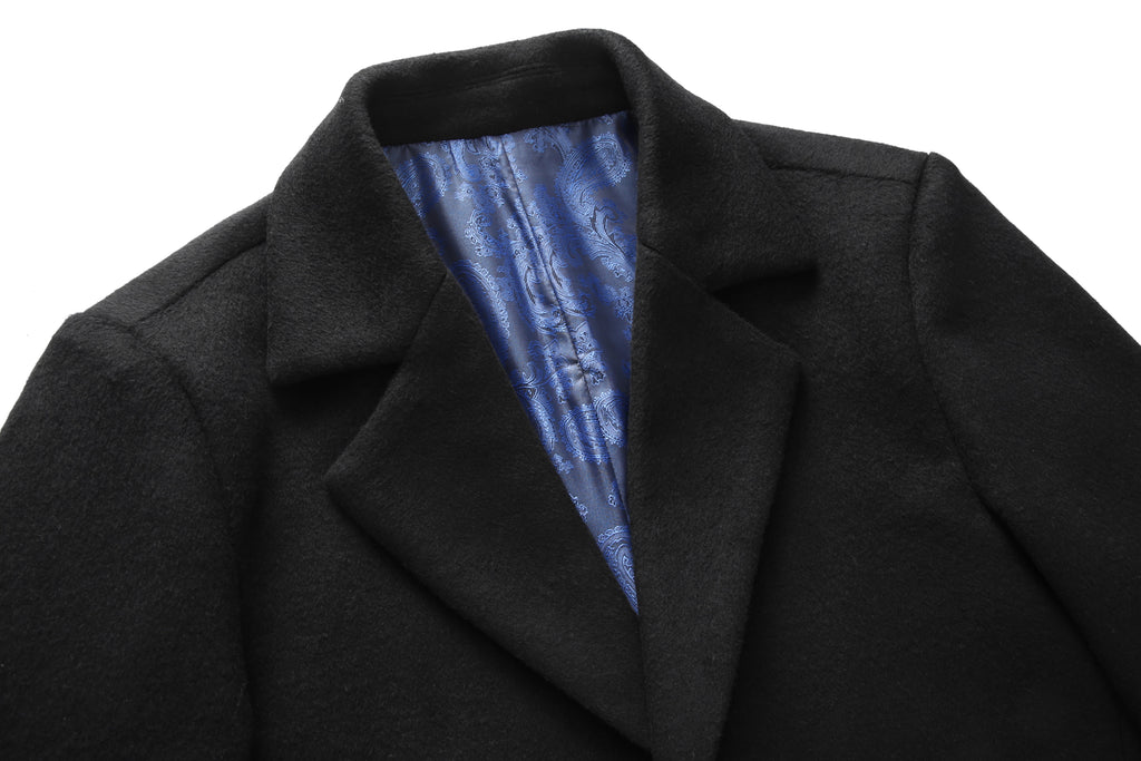 Manteau Long Élégant avec Doublure Bleue pour Style Classique et Confort 7
