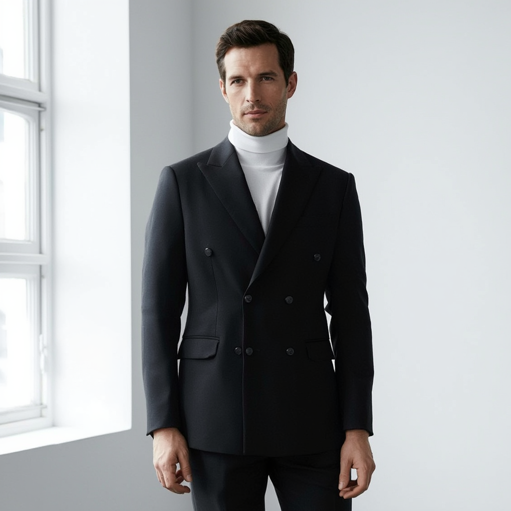 Costume Homme Croisé Slim en Gris Uni avec Détails Élégants pour Toutes Occasions 5