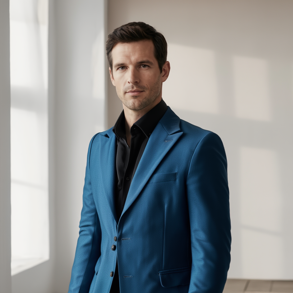 Élégance Suprême | Blazer Homme Ajusté avec Revers Pointus | Confort Optimal pour Événements Formels 4