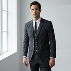 Costume Élégant 3 Pièces Rayé avec Coupe Slim Fit | Ensemble Raffiné pour Occasions Formelles 3