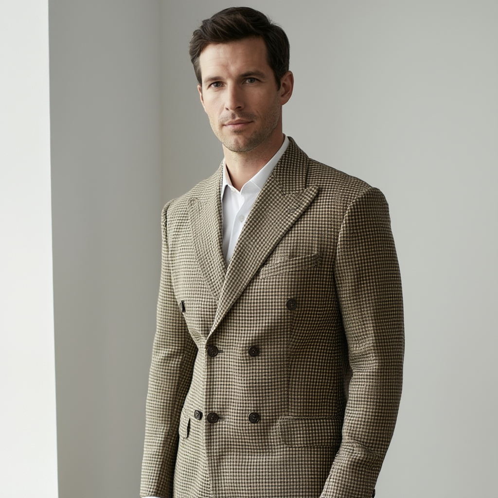 Veste Homme | Veste Croisée Slim Fit en Polyester Premium | Style Britannique pour Élégance Classique 3