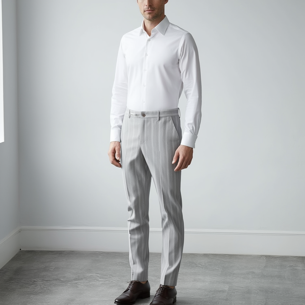 Pantalon Habillé Rayé pour Homme avec Coupe Slim Fit | Élégance et Confort au Bureau 3