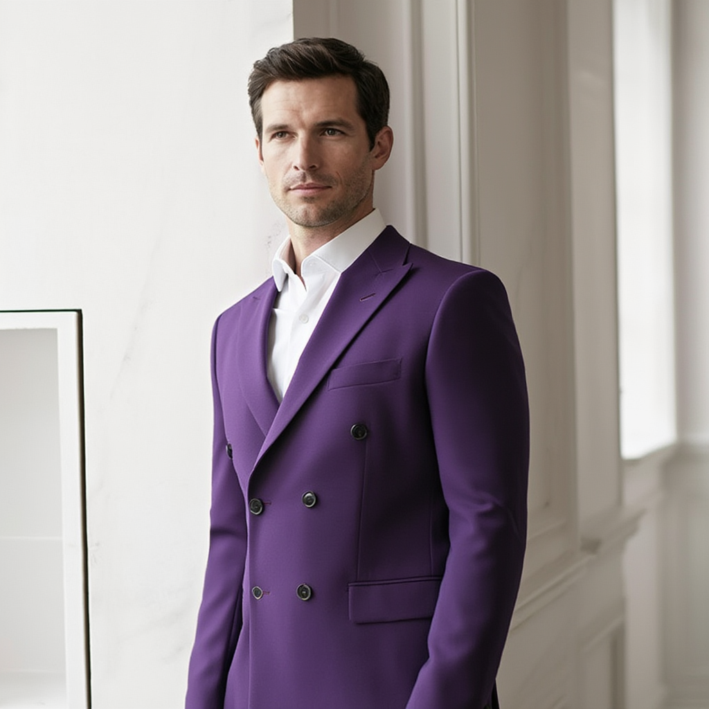 Élégante Veste Croisée pour Homme avec Finition Monochromatique | Style Formel pour Toutes les Occasions 2