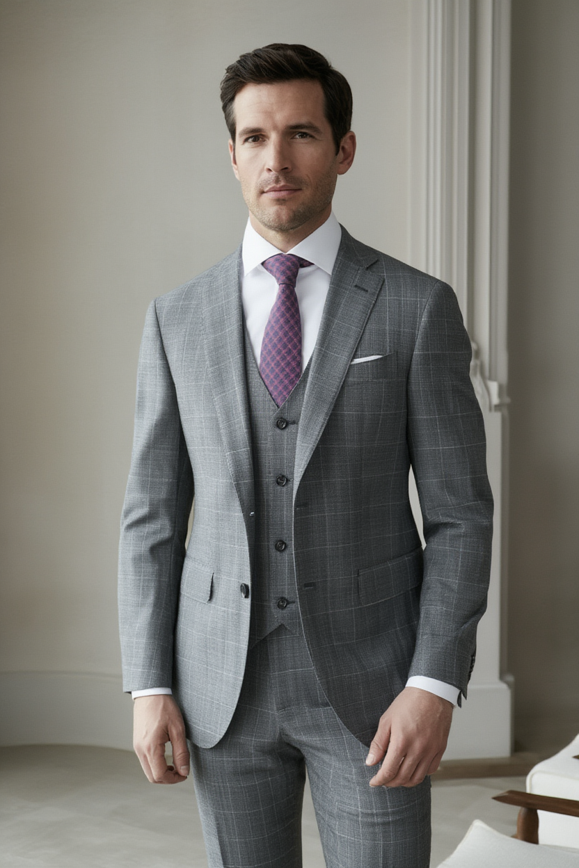 Élégance Moderne | Blazer Ajusté en Tweed avec Fermeture à 1 Bouton | Style Polyvalent pour Gentleman 3