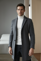 Manteau Hiver Homme Long avec Coupe Structurée | Élégance et Confort pour l'Hiver 3
