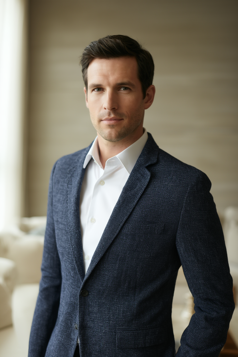 Veste de Costume Moderne pour Homme avec Silhouette Structurée | Élégance et Confort pour Mi-Saison 2