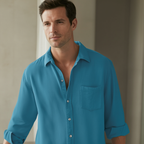 Harmonie Urbaine | Chemise Homme à Manches Longues avec Col Classique | Élégance Décontractée pour Toutes Occasions 2