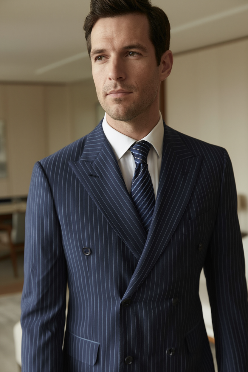 Costume Trois Pièces Élégant avec Blazer à Bouton Unique et Gilet en Tweed 3