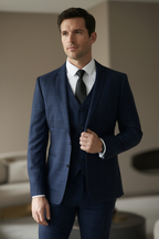Costume Trois Pièces Élégant avec Blazer Ajusté et Motif Carreaux pour Style Polyvalent 3