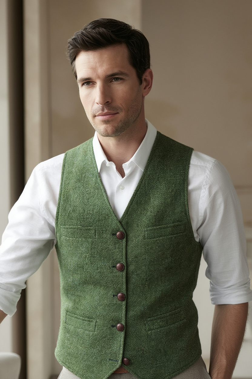 Élégance Printemps | Gilet Homme Sans Manches avec Encolure en V | Polyvalent pour Toutes Occasions 2