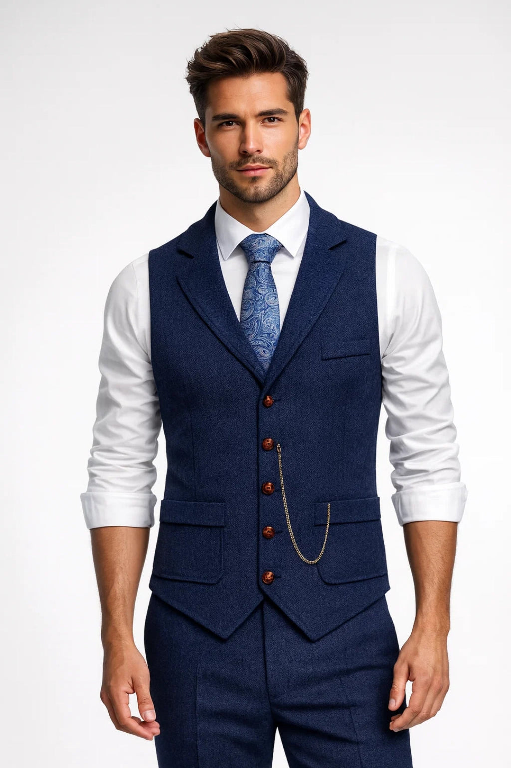 Gilet Sans Manche Homme Chic avec Coupe Ajustée | Élégant pour Tenues Professionnelles 8