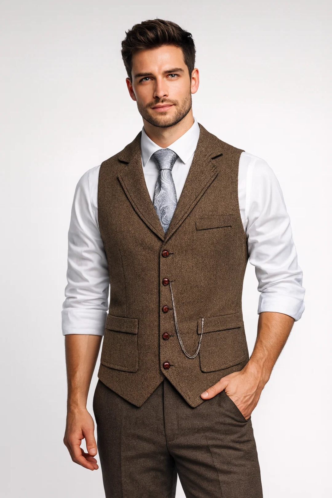 Gilet Sans Manche Homme Chic avec Coupe Ajustée | Élégant pour Tenues Professionnelles 9