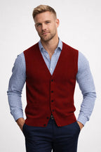 Élégance Masculine | Gilet Ajusté Mi-Saison avec Encolure en V | Polyvalent pour Tenues Chic 6