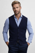 Élégance Masculine | Gilet Ajusté Mi-Saison avec Encolure en V | Polyvalent pour Tenues Chic 7