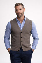 Élégance Masculine | Gilet Ajusté Mi-Saison avec Encolure en V | Polyvalent pour Tenues Chic 8