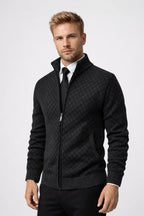 Élégance | Gilet Zippé en Maille pour Homme avec Motif Géométrique | Style Business Casual pour Confort et Modernité 5