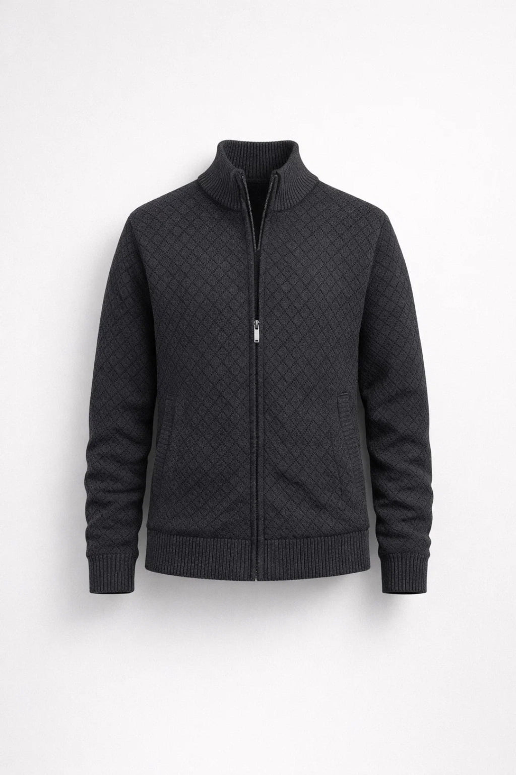Élégance | Gilet Zippé en Maille pour Homme avec Motif Géométrique | Style Business Casual pour Confort et Modernité 6
