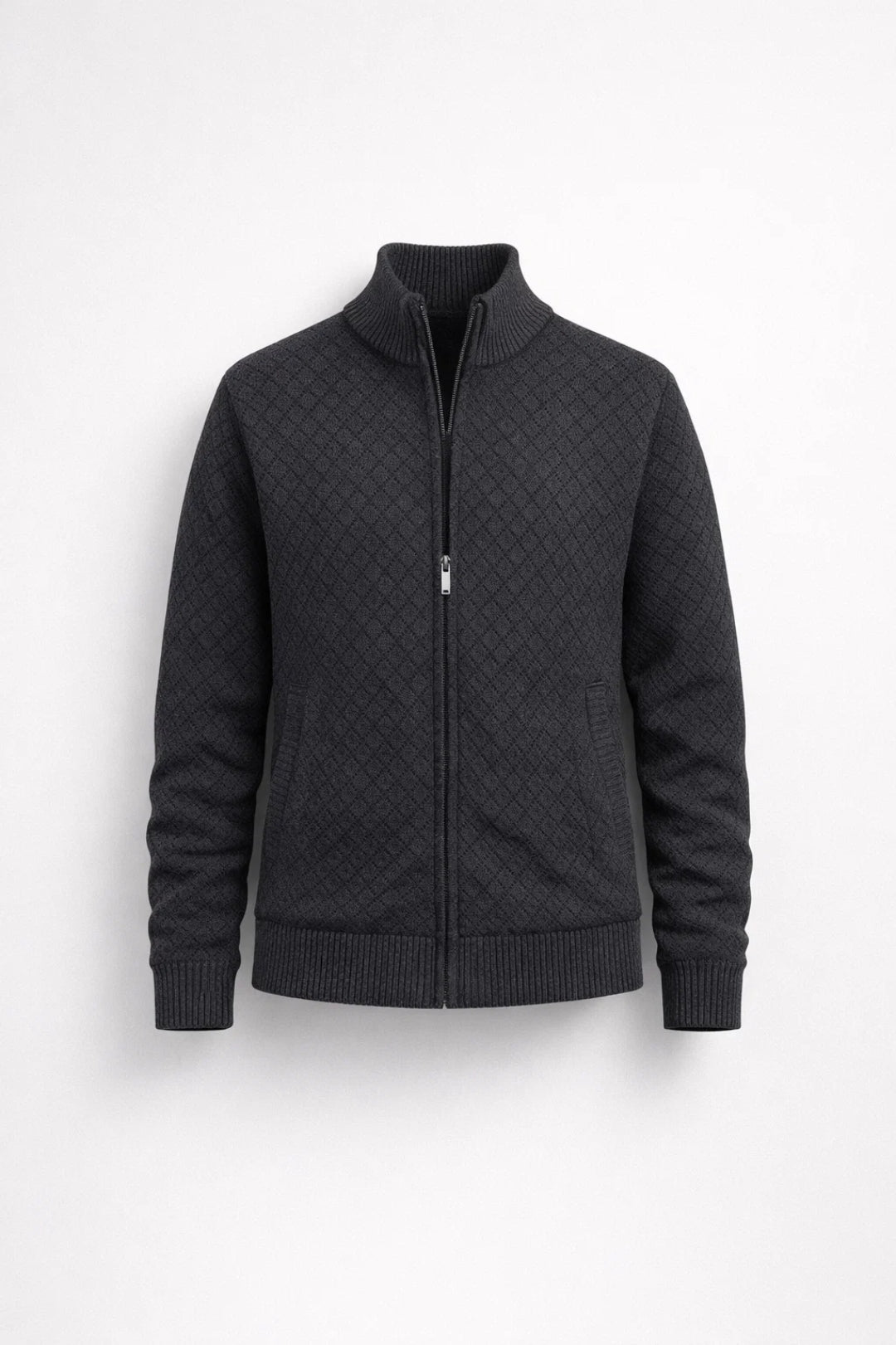 Élégance | Gilet Zippé en Maille pour Homme avec Motif Géométrique | Style Business Casual pour Confort et Modernité 6