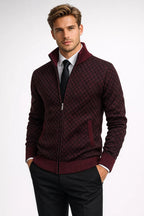Élégance | Gilet Zippé en Maille pour Homme avec Motif Géométrique | Style Business Casual pour Confort et Modernité 7