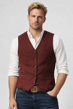 Élégance Printemps | Gilet Homme Sans Manches avec Encolure en V | Polyvalent pour Toutes Occasions 8