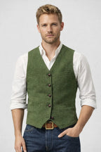 Élégance Printemps | Gilet Homme Sans Manches avec Encolure en V | Polyvalent pour Toutes Occasions 9