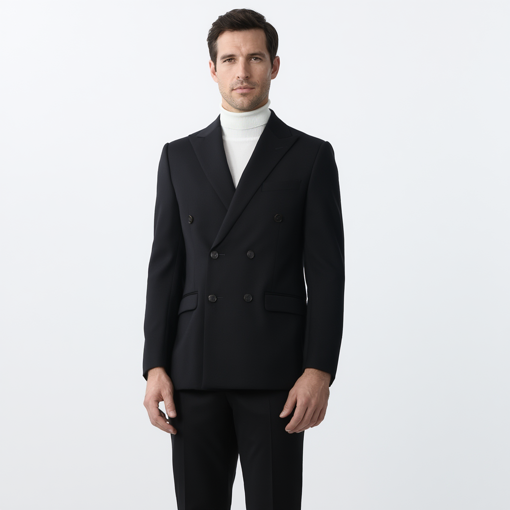 Costume Homme Croisé Slim en Gris Uni avec Détails Élégants pour Toutes Occasions 8