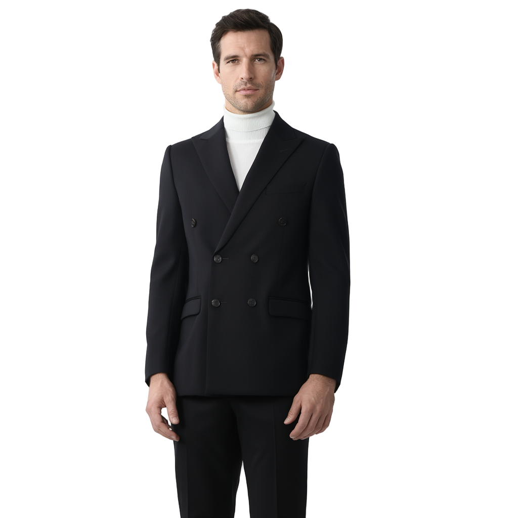 Costume Homme Croisé Slim en Gris Uni avec Détails Élégants pour Toutes Occasions 6