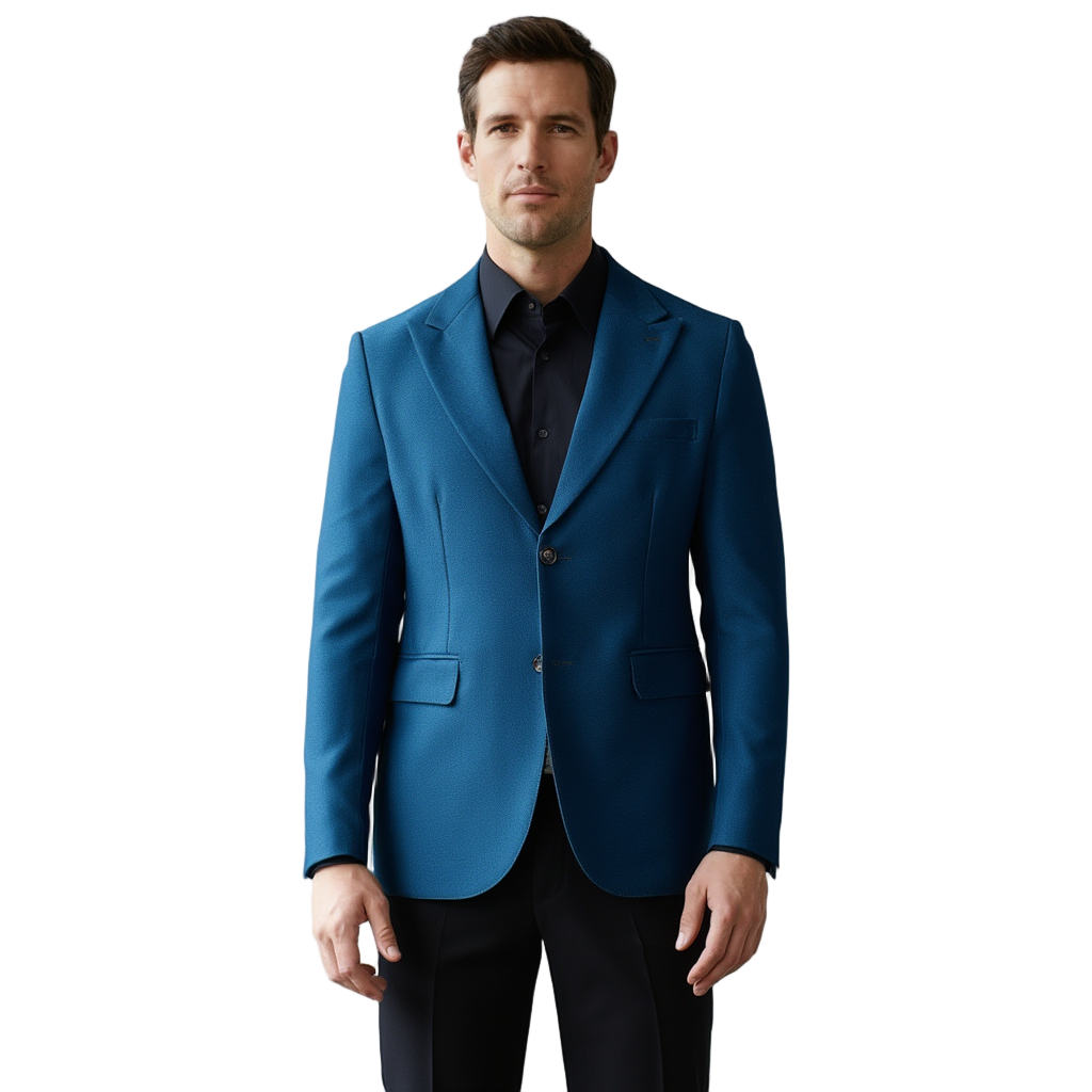 Élégance Suprême | Blazer Homme Ajusté avec Revers Pointus | Confort Optimal pour Événements Formels 1