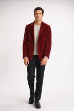 Blazer Homme Bleu Marine en Velours avec Coupe Ajustée | Élégance Polyvalente pour Automne 2