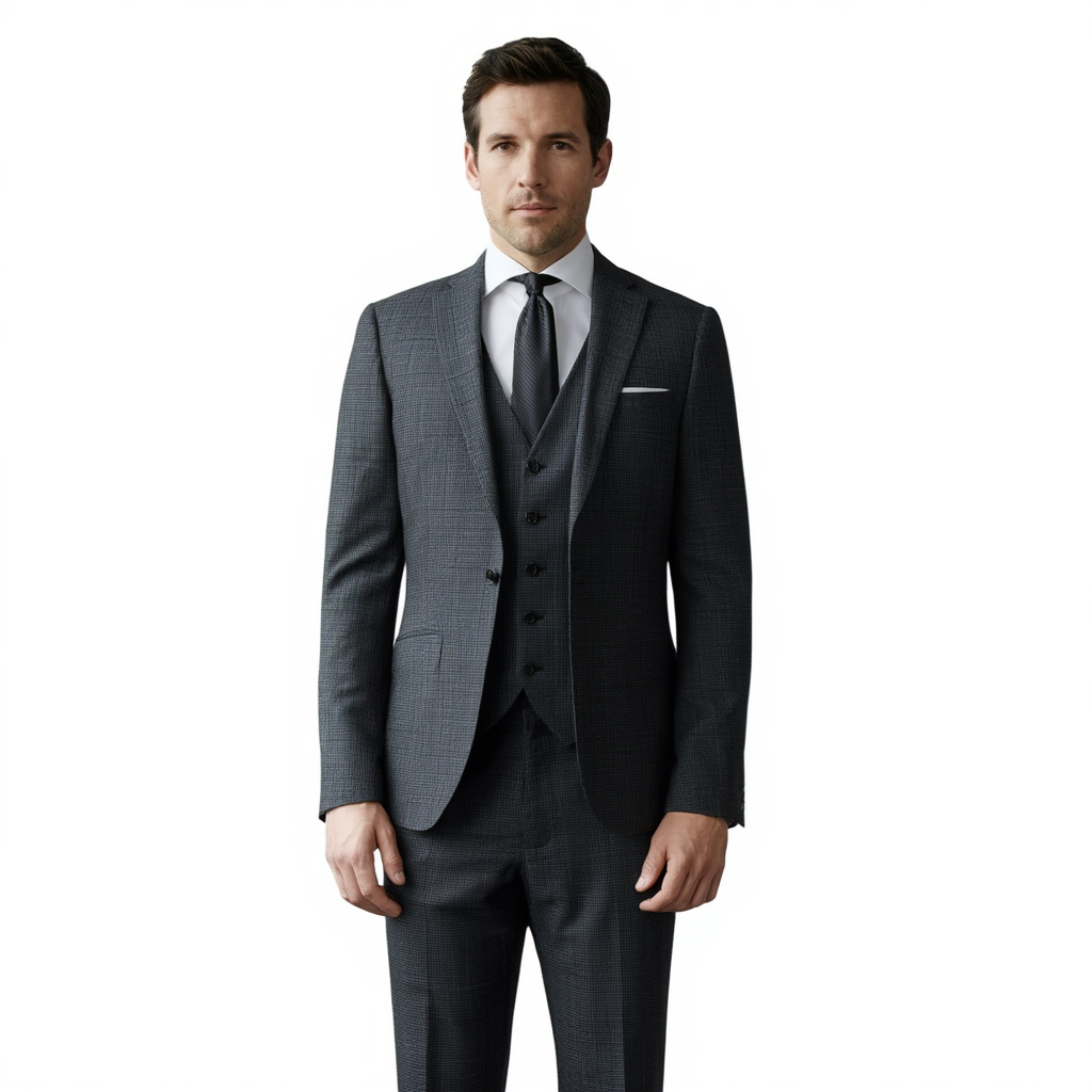 RayéElite | Costume 3 Pièces Slim avec Rayures Fines | Élégance et Confort pour Événements 1