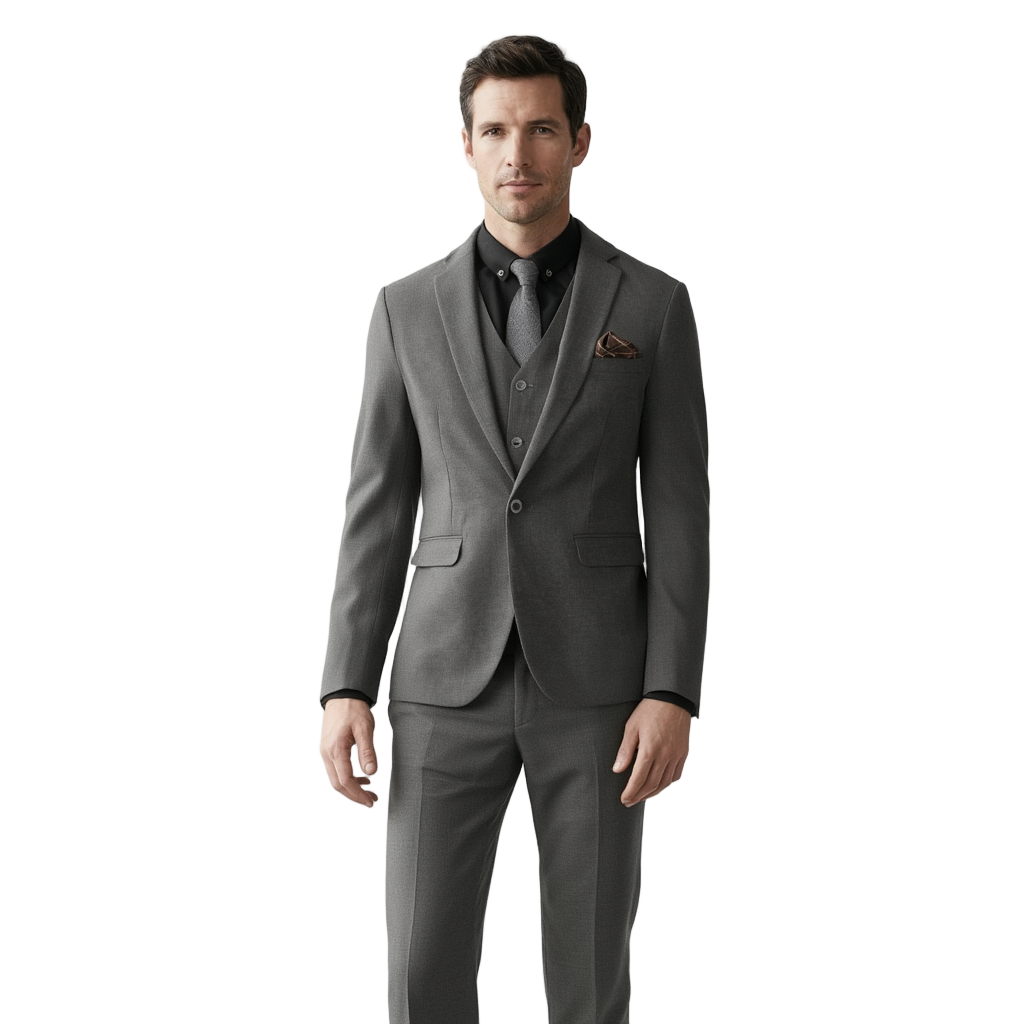 Élan TrioPro | Costume Trois Pièces Homme Slim Fit avec Veste, Gilet et Pantalon | Élégance Professionnelle 1