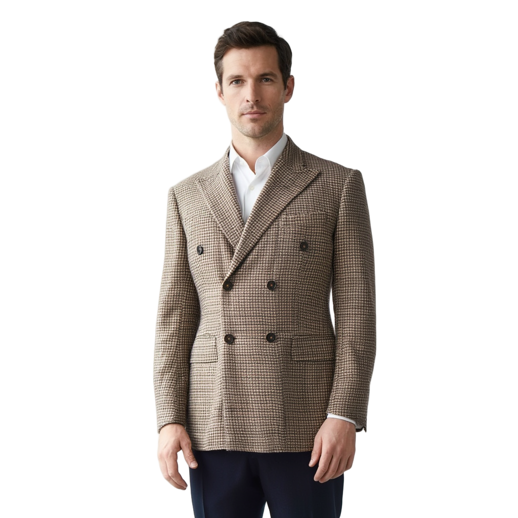 Veste Homme | Veste Croisée Slim Fit en Polyester Premium | Style Britannique pour Élégance Classique 1