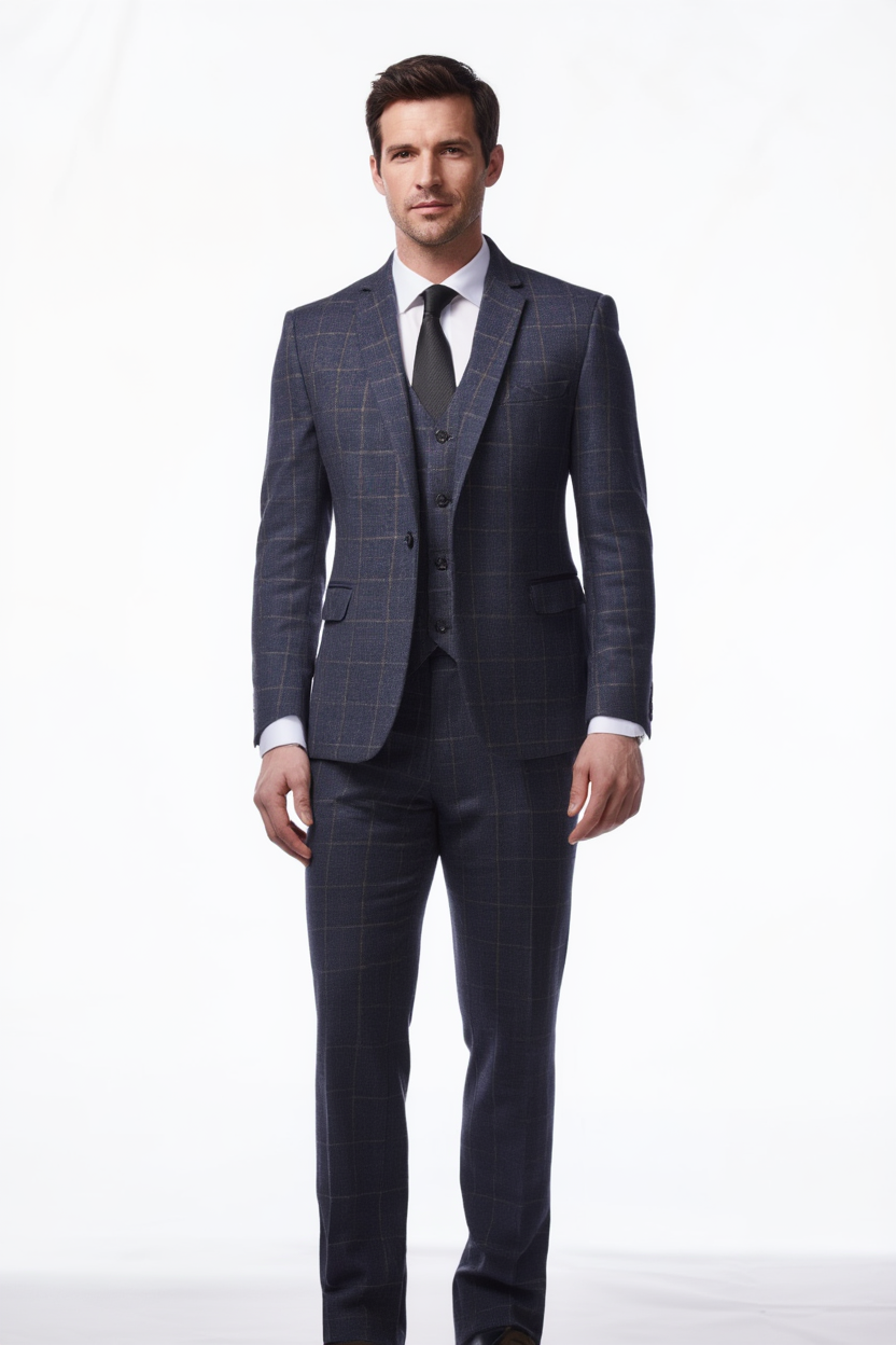 Costume Shelby | Costume Trois Pièces en Tweed Mélangé avec Blazer et Gilet | Élégance Moderne pour Toutes les Occasions 4