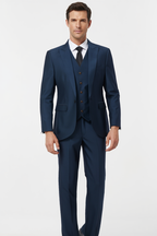 Ensemble Costume Trois Pièces Élégant avec Blazer Ajusté et Gilet pour Hommes 2