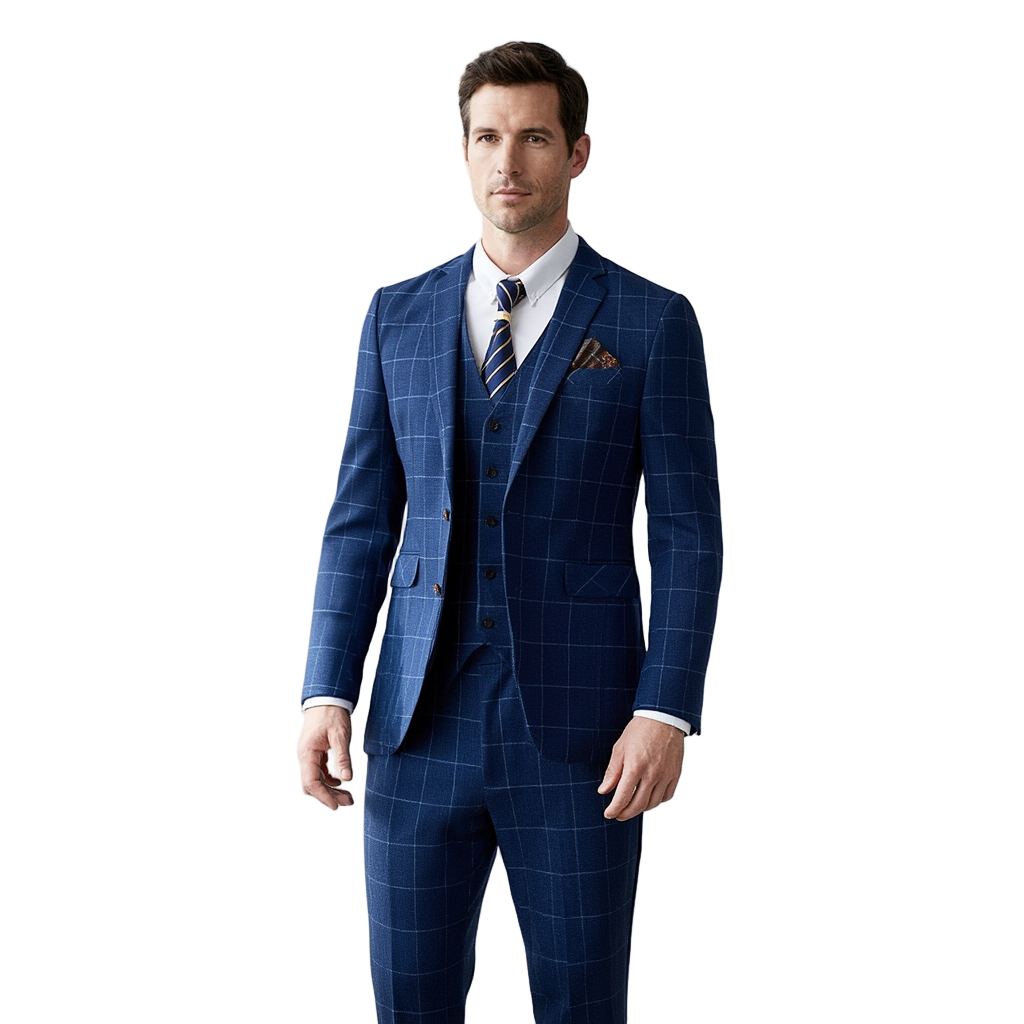 Trio Carreaux Moderne | Costume Homme 3 Pièces avec Motif Distinctif | Élégance pour Mariage 3