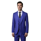 Costume Homme 3 Pièces Slim Fit à Carreaux Marine | Élégance pour Mariage et Événements 1