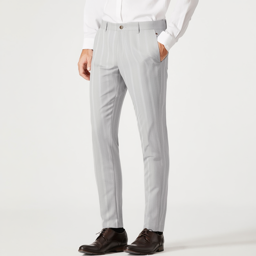 Pantalon Habillé Rayé pour Homme avec Coupe Slim Fit | Élégance et Confort au Bureau 2