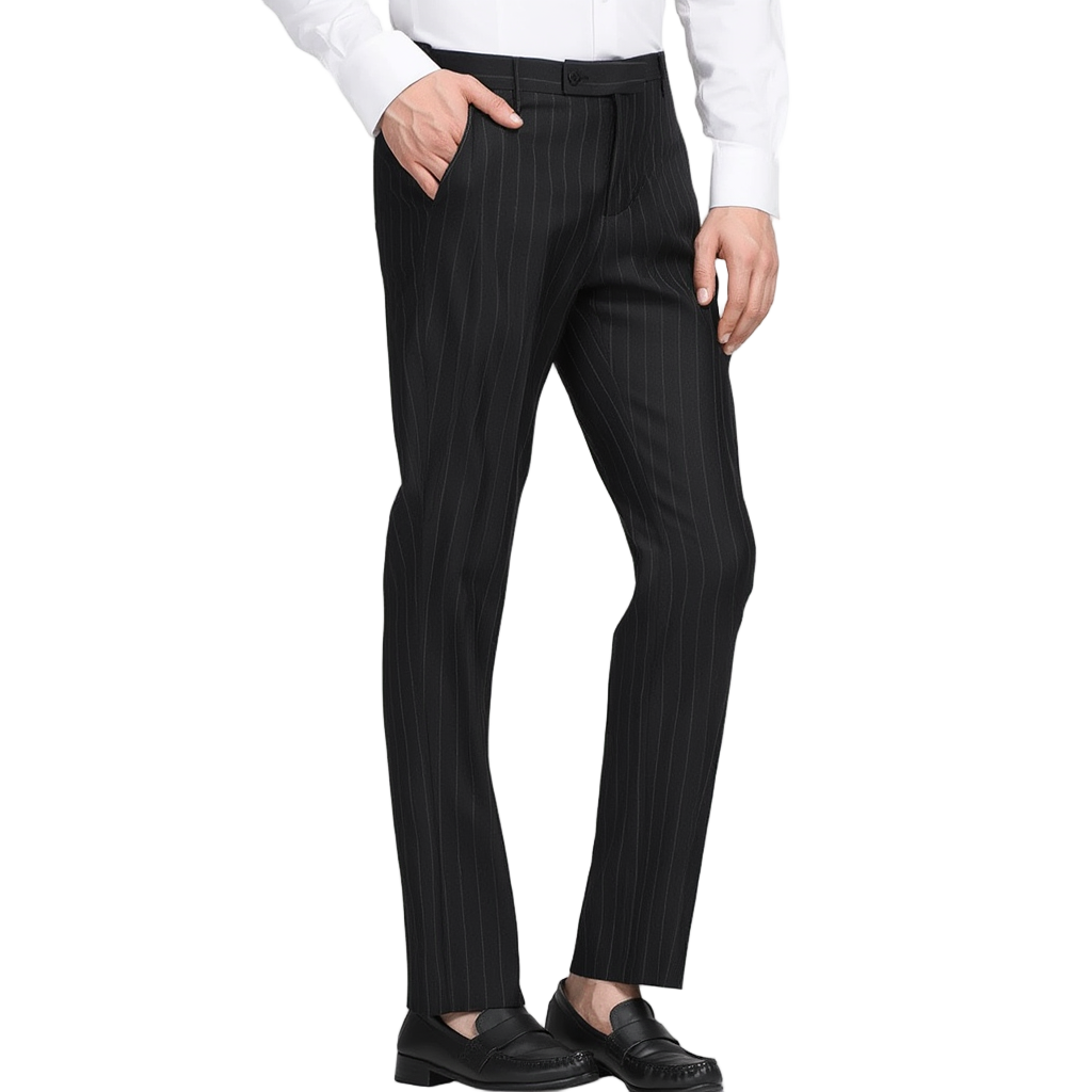 Pantalon Homme Slim Fit avec Rayures Craie - Tissu Confortable pour Élégance Moderne 5