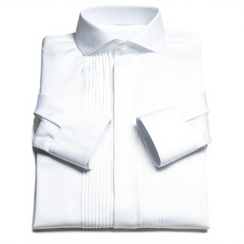 Chemise Smoking Élégante Poignets Doubles