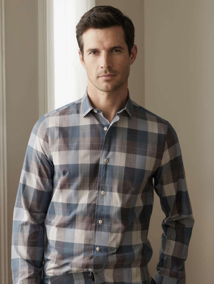 Chemise Oxford Homme Carreaux Sophistiquée