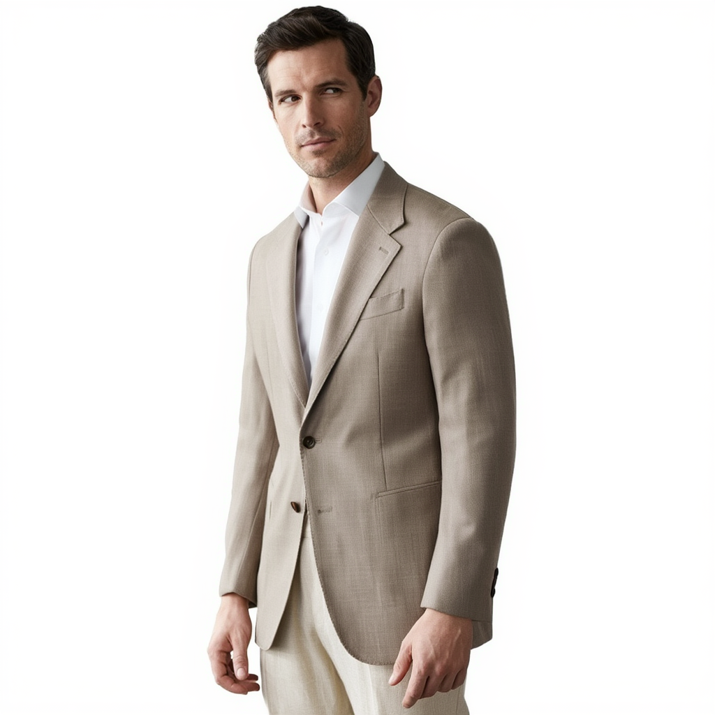 FirenzeLumière | Veste en Lin Slim pour Homme avec Doublure Partielle | Élégance et Confort pour les Événements 1