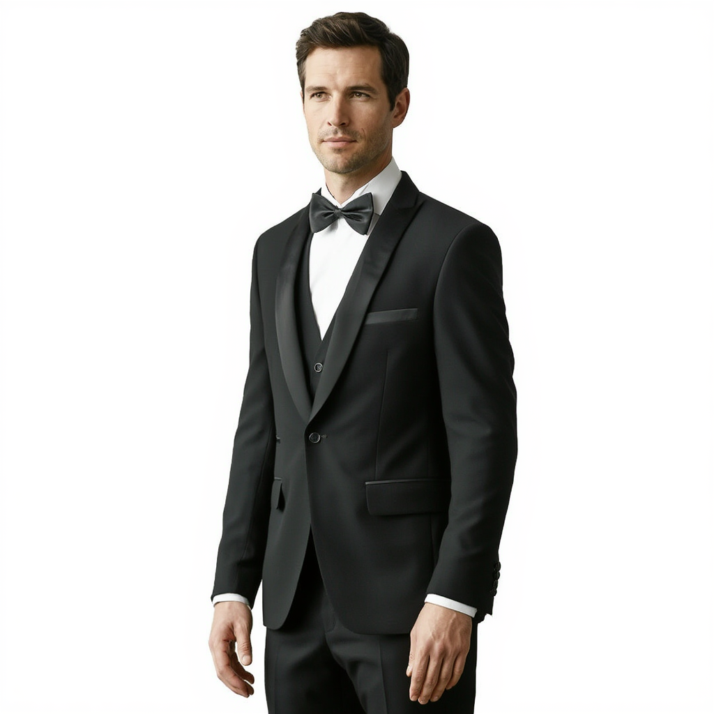 Élégance Nocturne | Smoking Slim Homme avec Revers Châle | Ensemble 3 Pièces pour Soirées Formelles 2