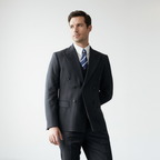 Costume Homme 3 Pièces Élégant avec Design Croisé et Rayures Fines pour Mariage et Événements 2