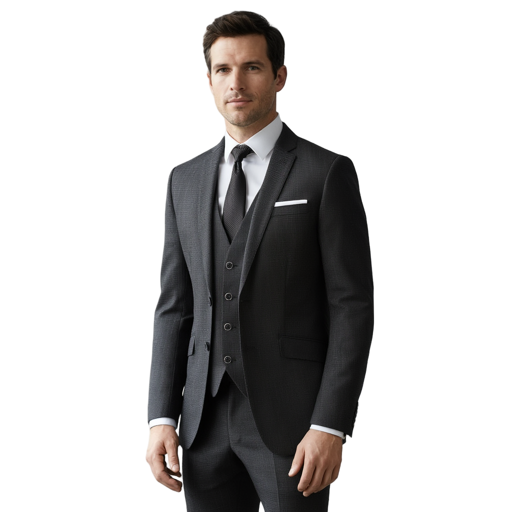 RayéElite | Costume 3 Pièces Slim avec Rayures Fines | Élégance et Confort pour Événements 1