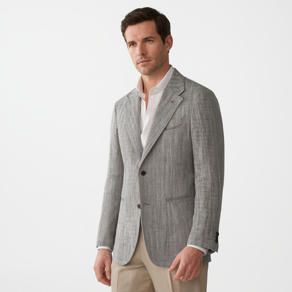 Torino | Blazer Slim en Lin et Coton avec Doublure Partielle | Élégance et Confort pour Hommes 2