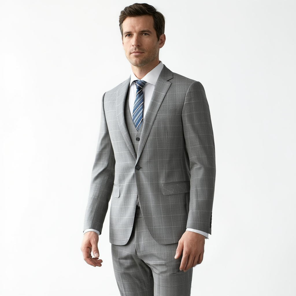 Majestueux | Costume 3 Pièces Classique pour Homme avec Veste et Gilet | Élégance pour Occasions Formelles 8