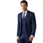 Trio Carreaux Moderne | Costume Homme 3 Pièces avec Motif Distinctif | Élégance pour Mariage 1