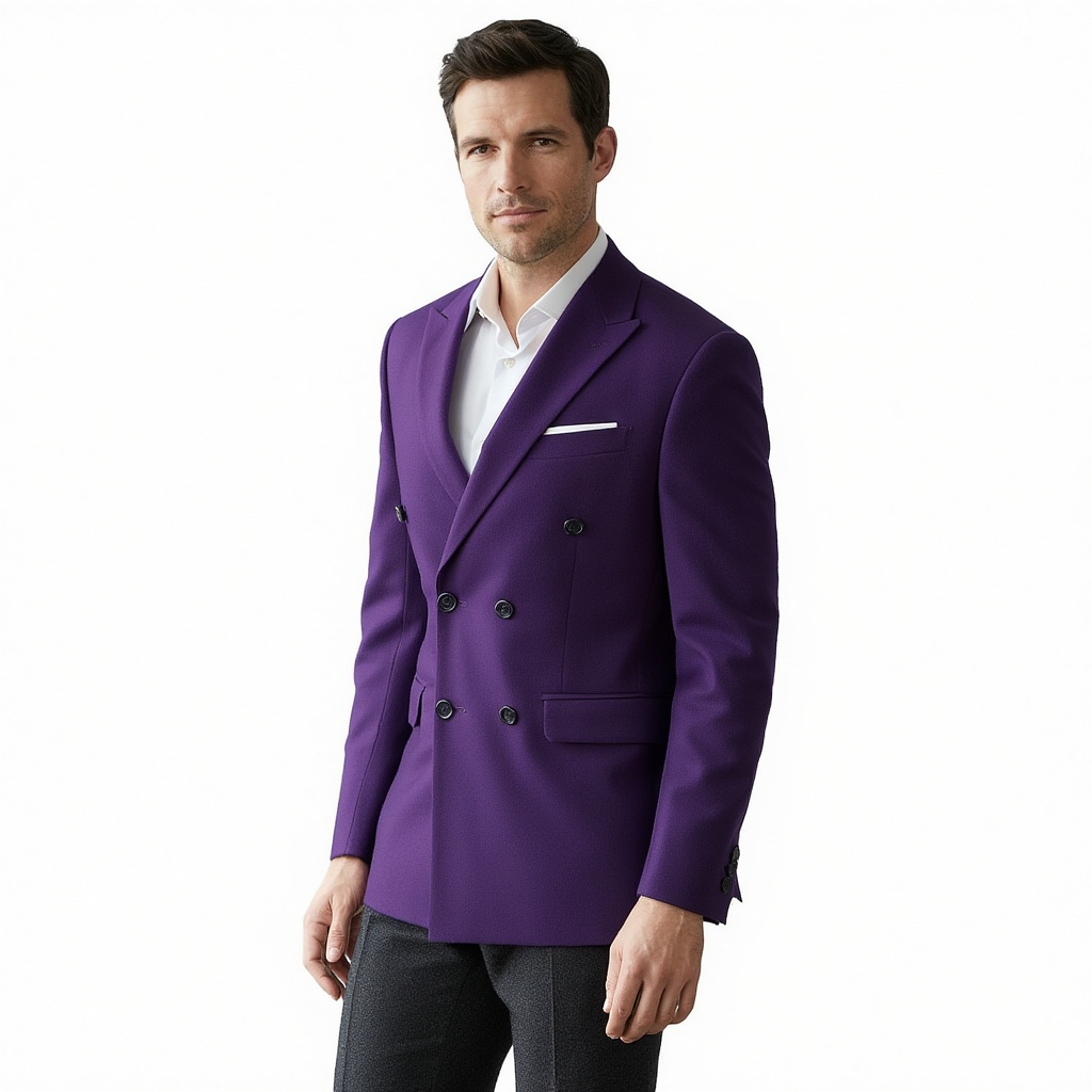 Élégante Veste Croisée pour Homme avec Finition Monochromatique | Style Formel pour Toutes les Occasions 1